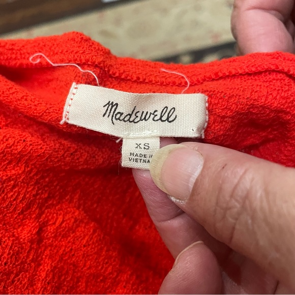 Madewell bright red wrap v neck tie top / XS / NWOT - Picture 10 of 12